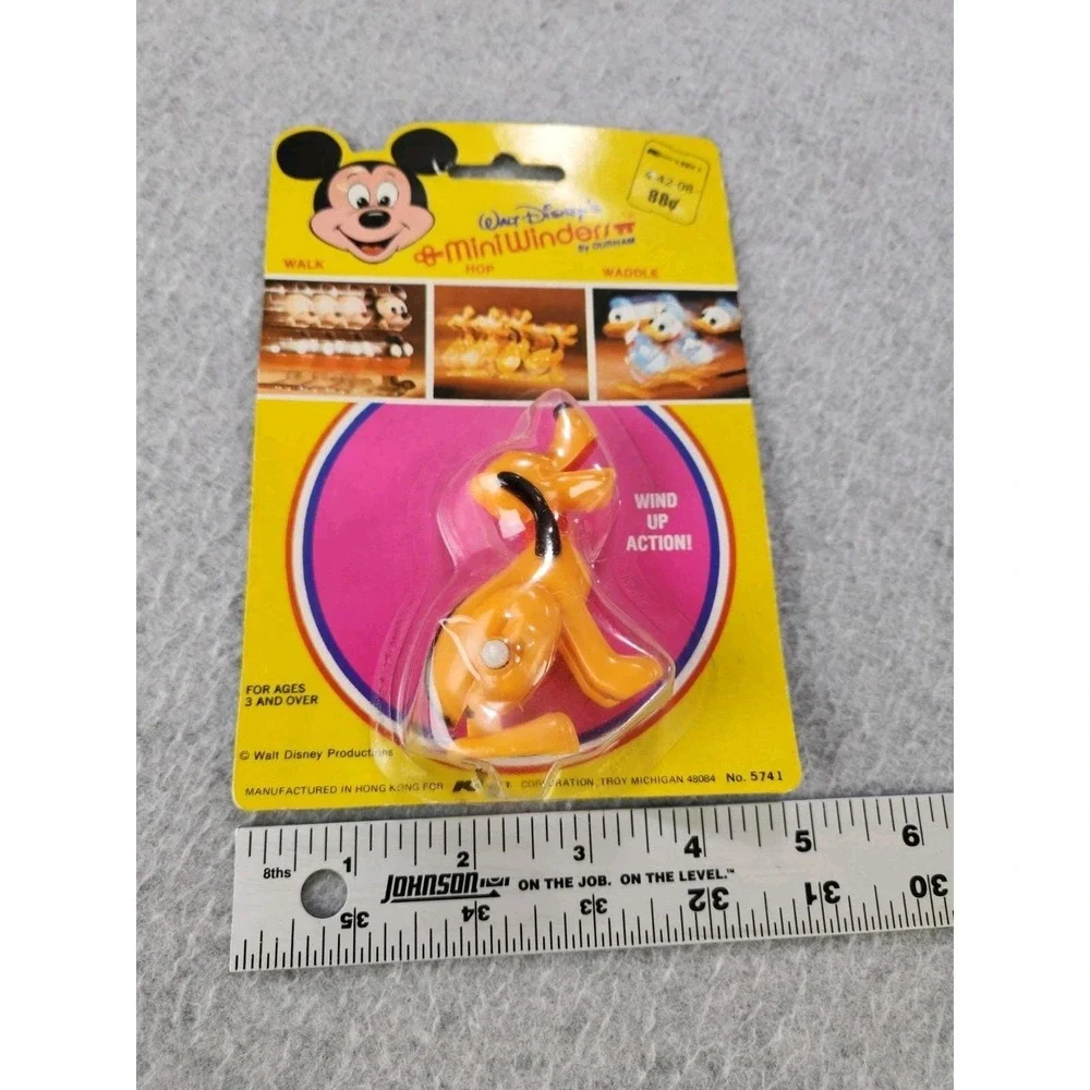 Vintage Pluto Wind Up Walt Disney Toy Figure Durham Mini Winders Jumping Hopping